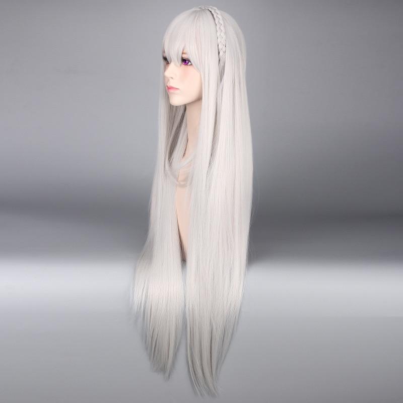 Anime 80CM Women Long Cosplay Wig Life In a Different World from Zero Re:Zero Kara Hajimeru Isekai Seikatsu Emilia