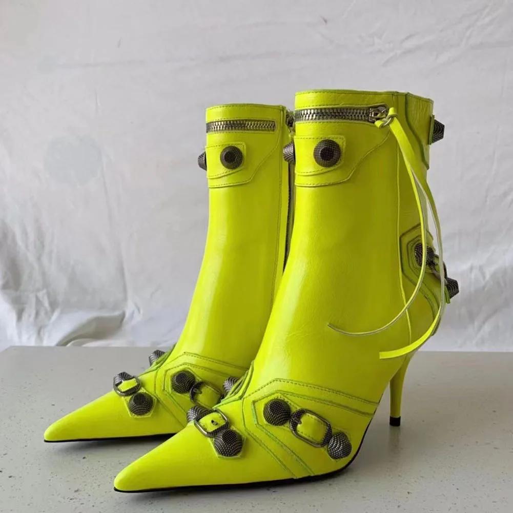 Fashion Sexy Knee High Boots 2024 Winter Boots Brand Design Super High Thin Heels With Rivet Retro Fashion Cool Women Shoes Big Size 46