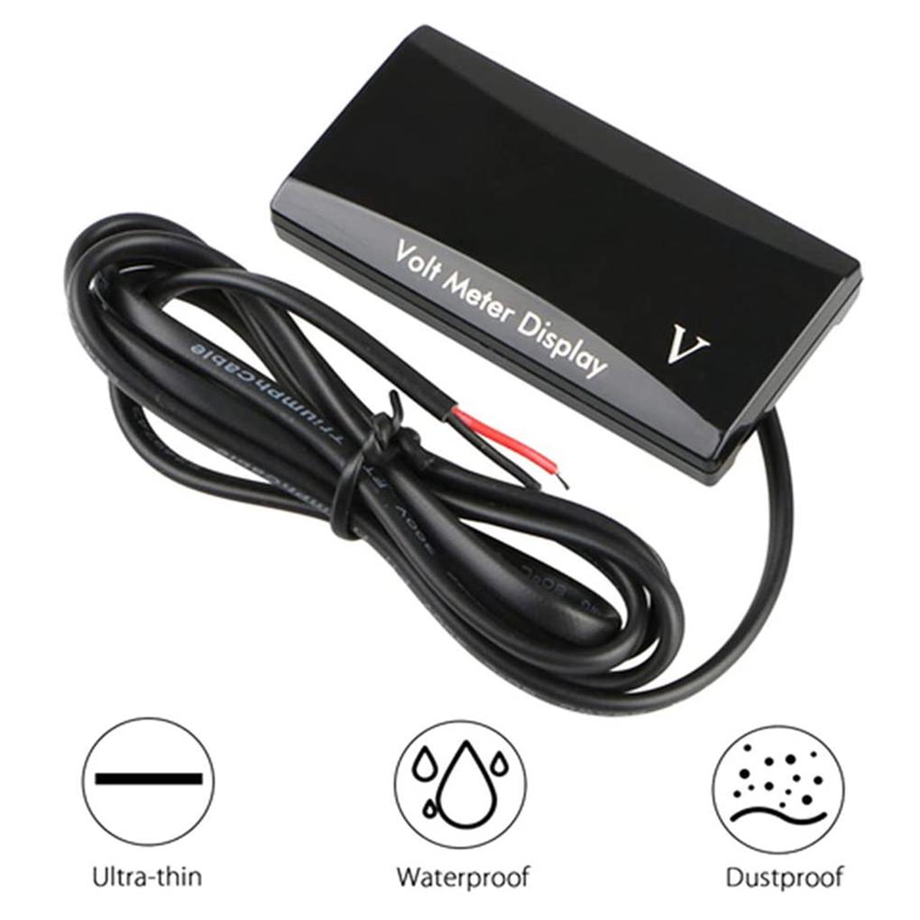 Вольтметр постоянного тока 8-16 В, светодиодный дисплей, цифровая панель, вольтметр, тестер 12 В для автомобиля, мотоцикла, водонепроницаемое измерение
