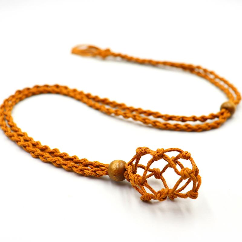 Шнур для держателя хрустального ожерелья, пустой держатель для камня для медитации Держатель для хрустальной клетки Веревка Подвеска