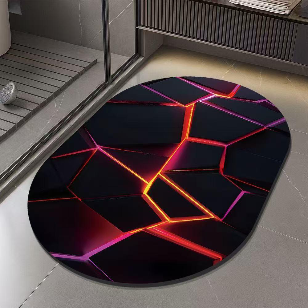 Черный коврик для ванной из диатомовой земли - Влаговпитывающий, Нескользящий, Износостойкий.