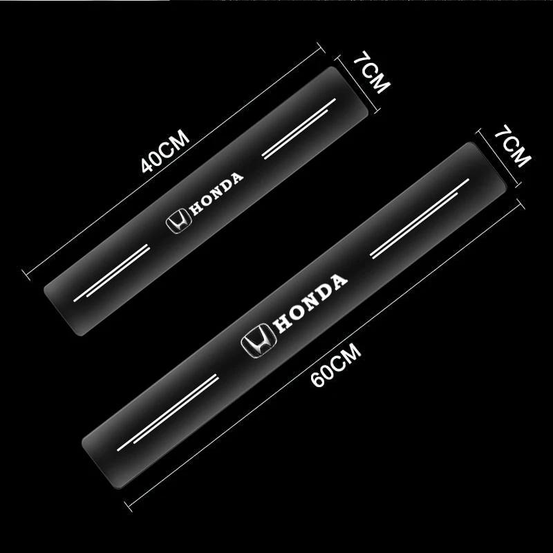 4PCS Car Threshold Protector Transparent Decorative Badge Sticker For Honda Civic xrv hrv crv brv City Accord Fit Jazz Insight