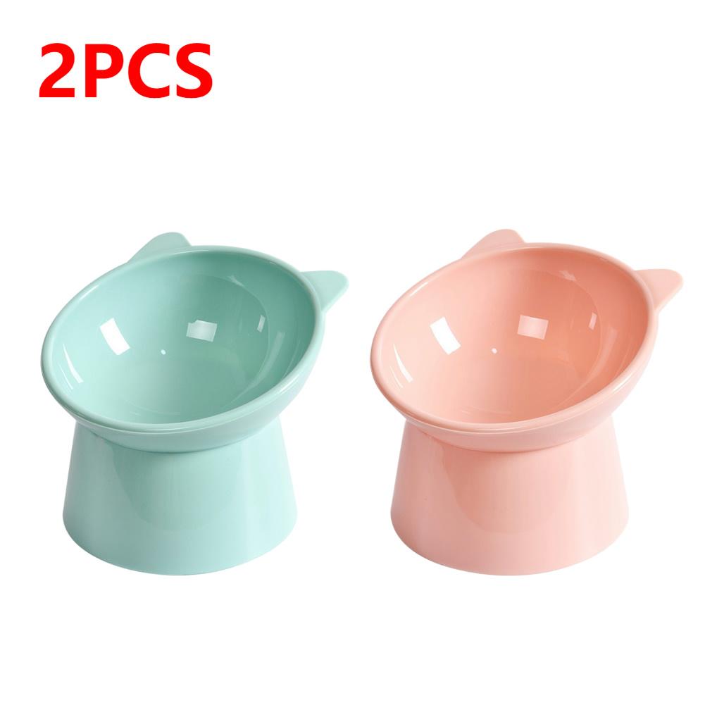 3PCS Tilted Cat Food Bowl Cat Food Dish Ergonomic Raised Cat Food Bowl Anti Vomiting Plastic Feeding Bowl Non Slip for Cats Dogs