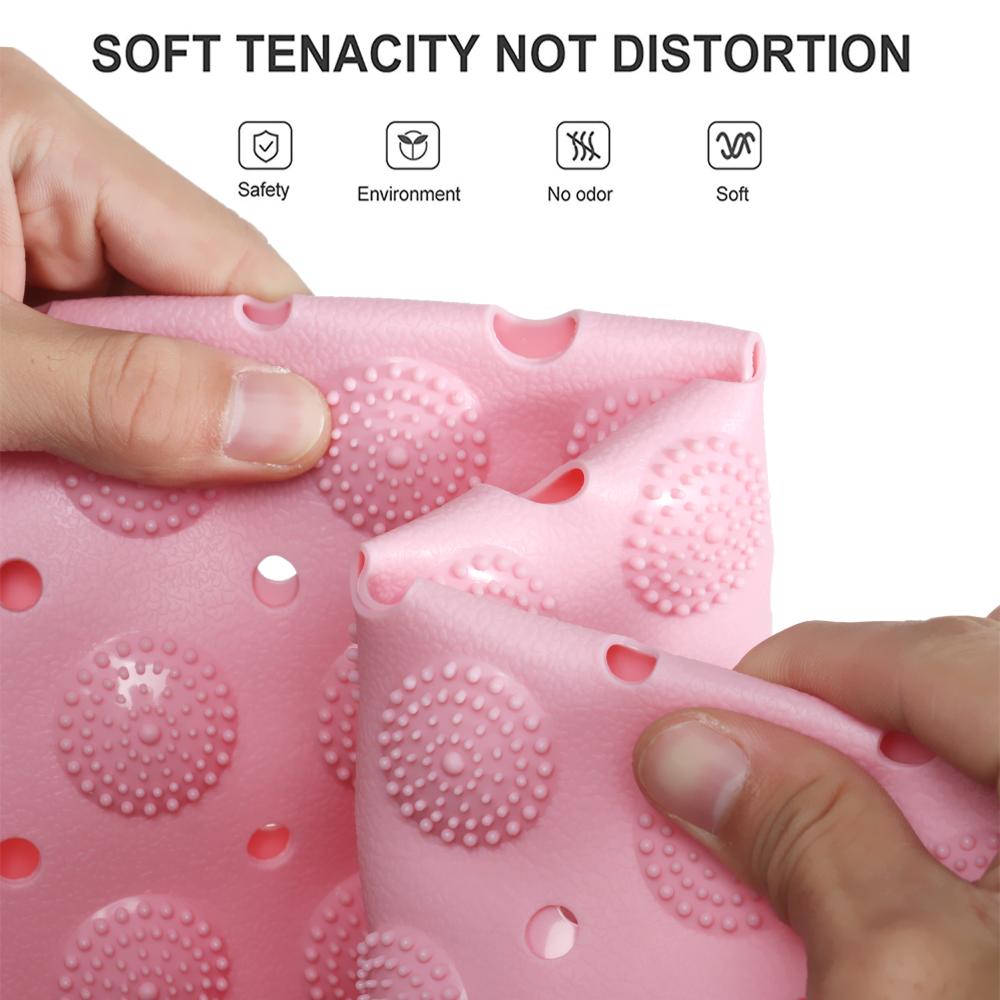 Противоскользящий коврик для ванной со сливными отверстиями в полу, массажный коврик на присоске, коврик для ванной комнаты