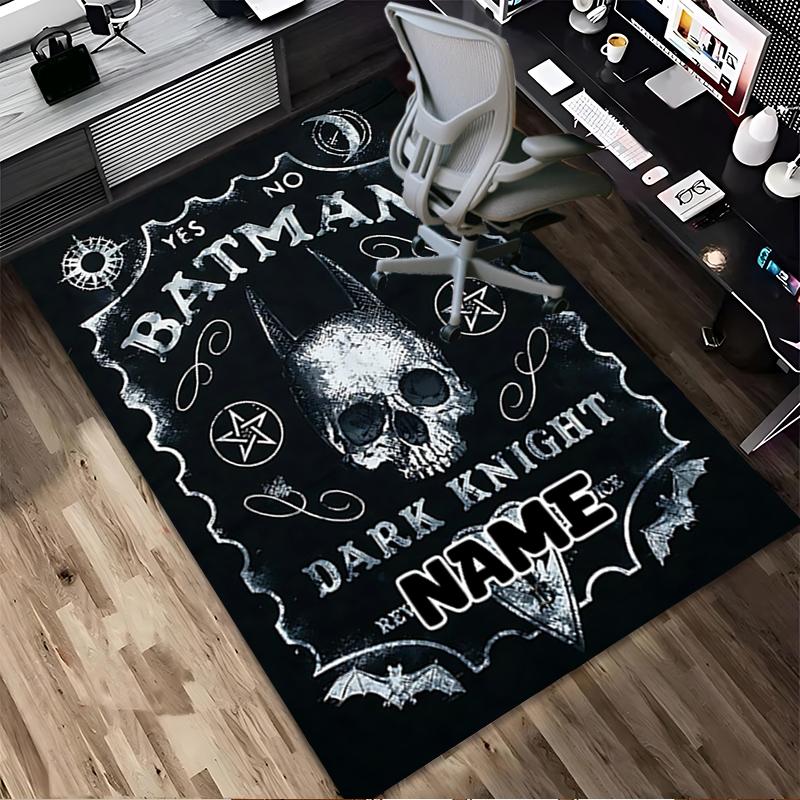 Custom Name Batman's Cityscape Living Room Non-Slip Area Rug Soft Carpet for Bedroom Kids Playroom Sofa Office Home Decor Doormat