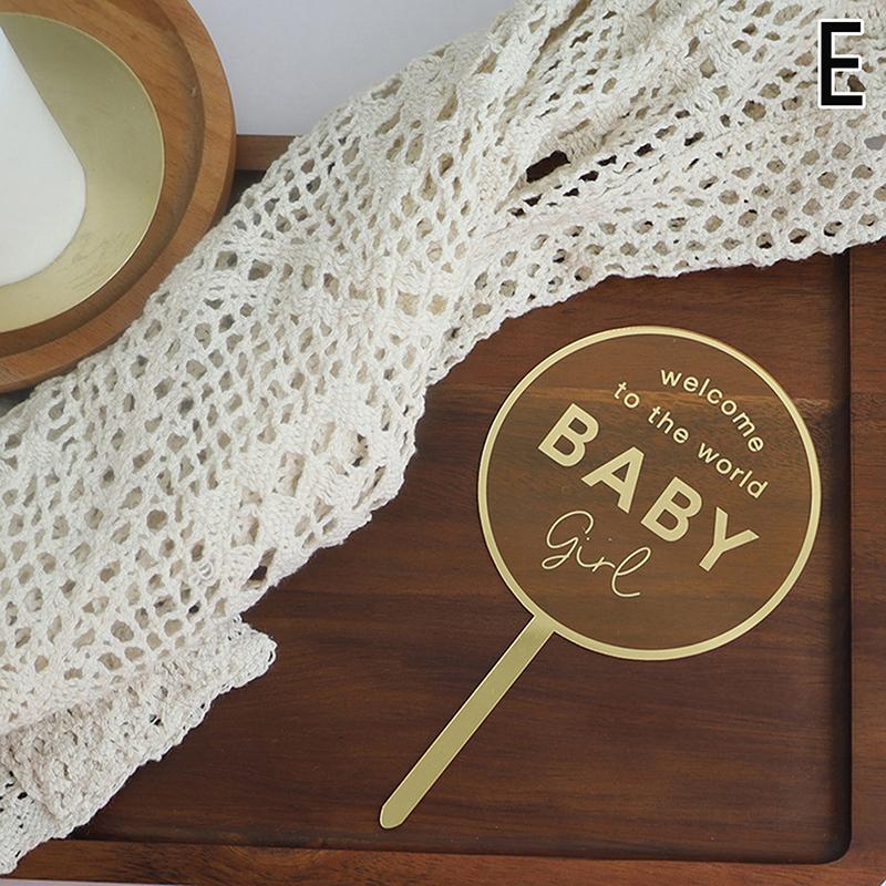 Украшения для торта «С днем рождения» из золотого акрила, украшение на торт на день рождения для девочек, украшение на день рождения, подарок на детский праздник