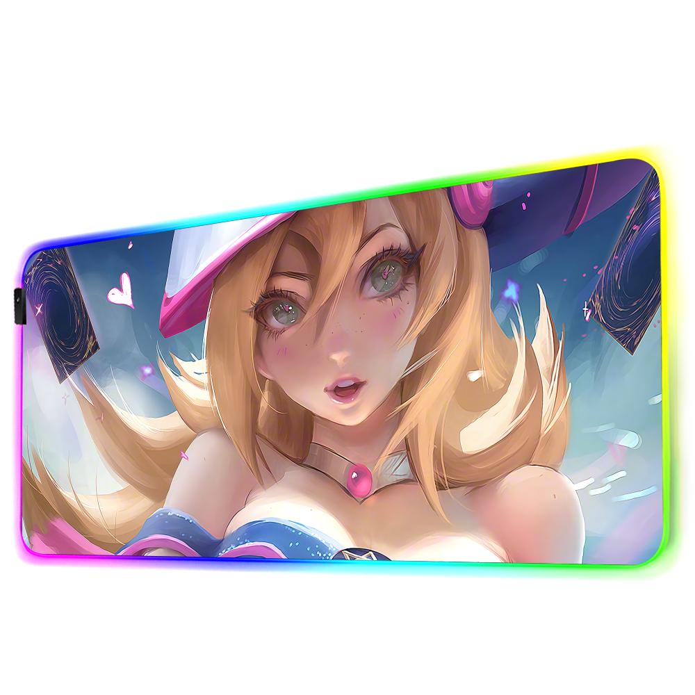 Черная волшебница Коврик для мыши RGB Игровой коврик для мыши Большой светодиодный коврик Настольный коврик для ПК Светящийся коврик для мыши Большие коврики для клавиатуры Настольный ковер С