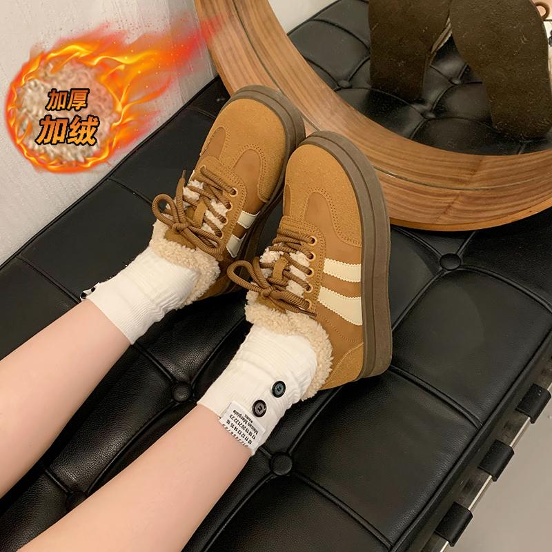 CRLAYDK Женские туфли на меху, замшевые, пушистые, теплые, модные кроссовки, уличные, на платформе, удобные для ходьбы, зимние ботильоны для снега