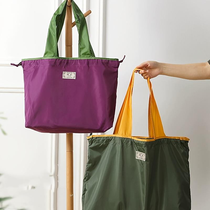 Женская сумка на двойном плечевом ремне, сумка-тоут, многоразовая сумка для покупок, плечевой рюкзак, большая вместимость, легко складывающаяся прямоугольная форма, материал полиэстер