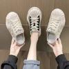 Women's Shoes Spring New Baotou Half Drag Shell Head Female Thick Soled Canvas Slippers