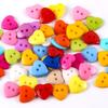 Plastic 100PCS Sewing Lots Mix Colorful 13mm Buttons Heart Shape Color Random