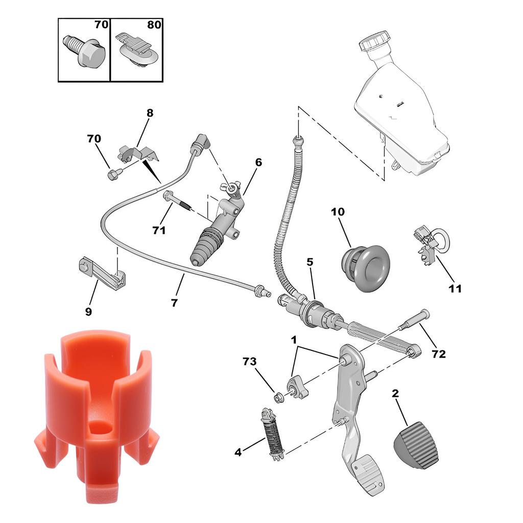 Clutch Master Cylinder Retaining Clip Circlip 9676534480 For Peugeot 207 307 308 408 3008 for Citroen C2 C3 C4 C5 C6 Elysee