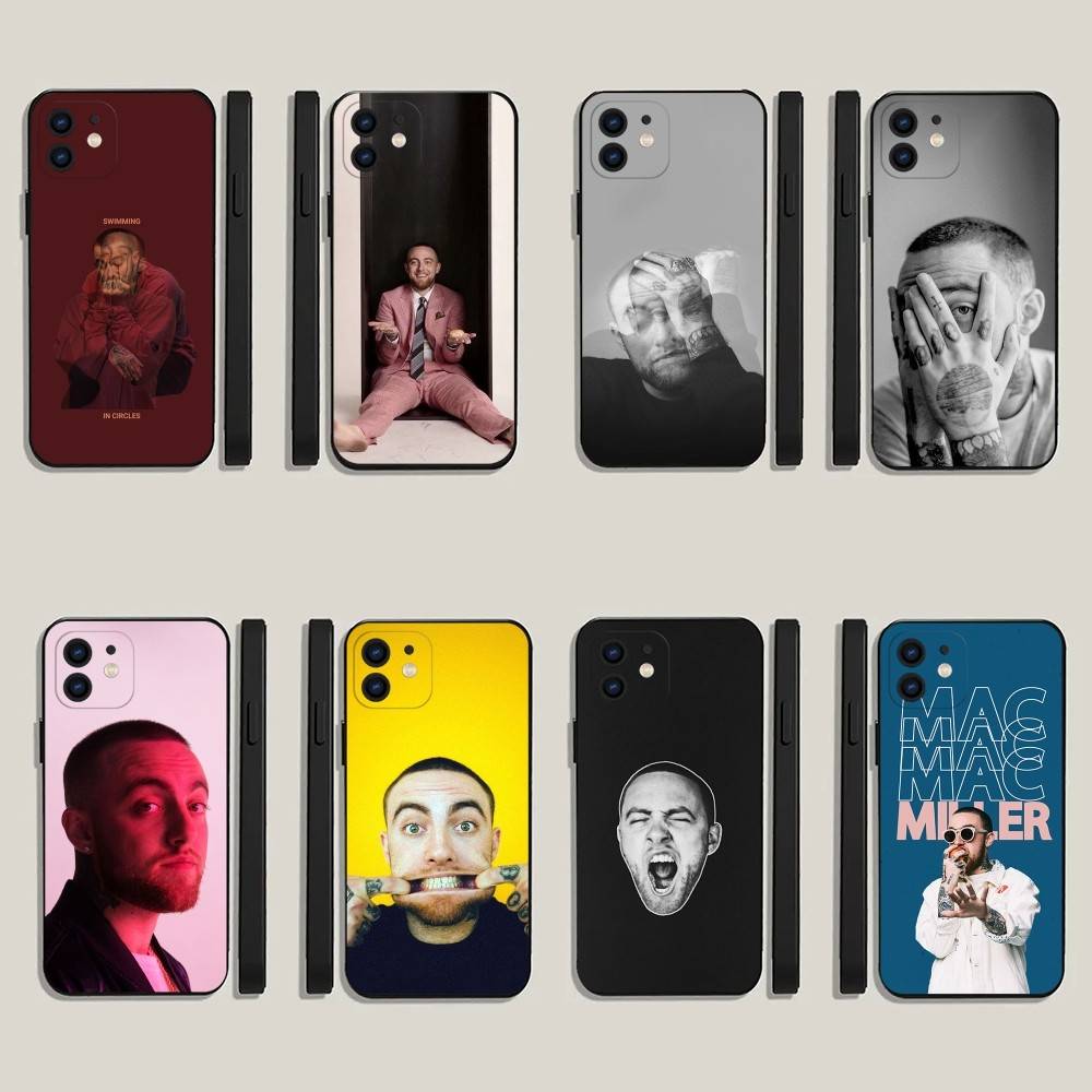 Чехол для телефона рэпера M-Mac M-Miller Для iPhone 16, 15, 14, 13, 12, 11, Plus, Pro Max, XS, X, XR, SE, Mini, 8, 7 Мягкий силиконовый черный чехол