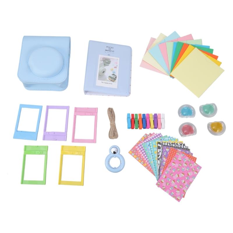 Для Mini 12 Защитная ПУ сумка-чехол для камеры - с альбомом для хранения фотографий, фильтром для селфи-объектива, комплектом «все в одном»