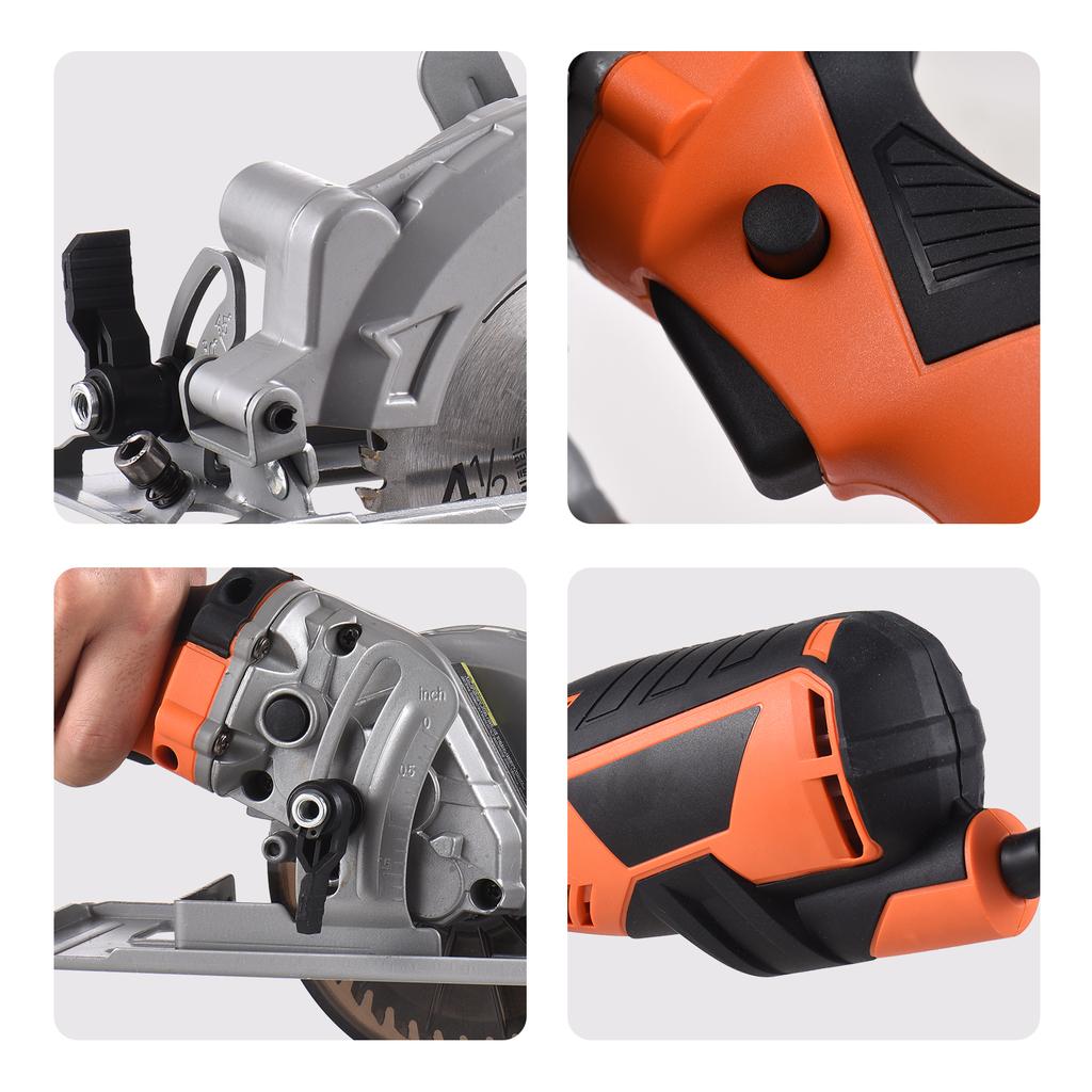 4.8A 580W Mini Circular Saw 3500RPM Electric Saw with 24T 40T Blades for Wood Plastic Max Cutting Depth 1 11 16   (90