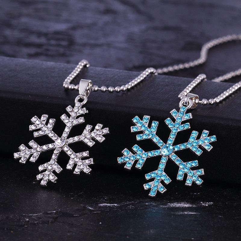 Детское ожерелье с подвеской в виде снежинки из кристаллов - украшения на Рождество и день рождения в стиле «Холодное сердце»