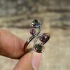 Multi Tourmaline Rough Ring Electroformed Copper Ring Handmade Adjustable Ring Copper Jewelry Ring For Women Electroformed Gemstone Jewelry