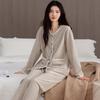 Pajamas Women'S Autumn And Winter Fleece Thickened Coral Fleece Can Be Worn Outside Island Fleece Loungewear Thin Fleece Set