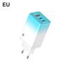 Зарядное устройство USB Type C с градиентным корпусом 65 Вт Быстрая зарядка 3-портовый адаптер USB-C USB-A Вилка для ЕС/США для iPhone