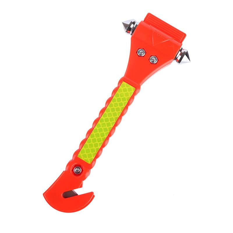 1Pc 2 In 1 Car Emergency Safety Escape Hammer Glass Window Breaker Belt Cutter Tool Glass Lifesaving First Aid Kit