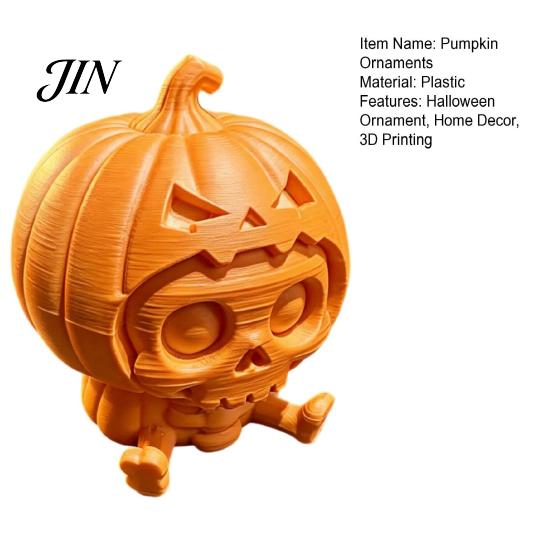 Dark And Pastoral Halloween Ornament Pumpkin Skull Ornament, Hollow Ghost Face Design, 3D Printed Textured Figure Detailed Layered Figurine,