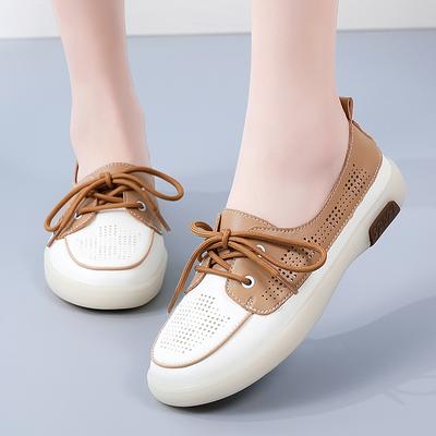 Женская повседневная обувь Мягкие лоферы Повседневные элегантные летние кроссовки Дышащие кожаные мокасины Обувь для школьников