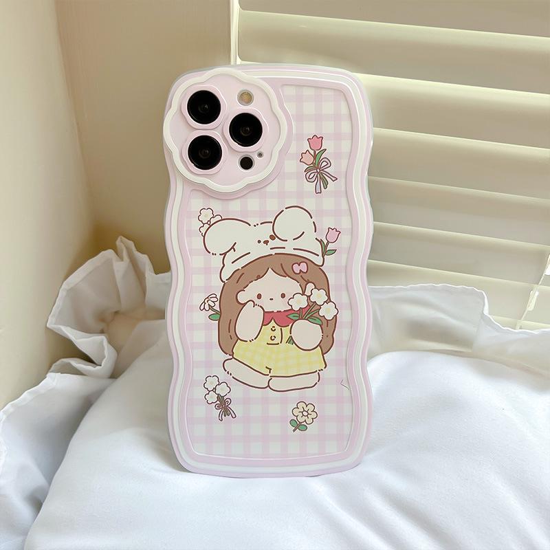 Силиконовый чехол Zhitai Flower Hole Wave для iPhone 12/13/14 Pro/Max, мультяшный дизайн