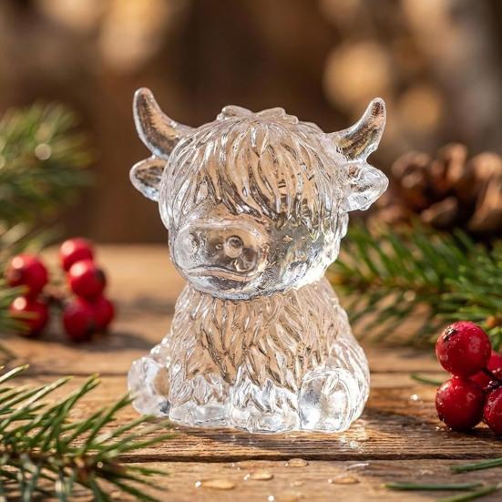 Highland Cow Silicone Ice Cube Tray Food-Grade 3D Mold for Whiskey Cocktails Easy-Release Mini Cow Chocolate Candy Molds for Baking Gummies Fudge