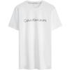 Calvin Klein Letter Print Breathable Slim Fit Short Sleeve T-Shirt Unisex Tops White J320931YAF