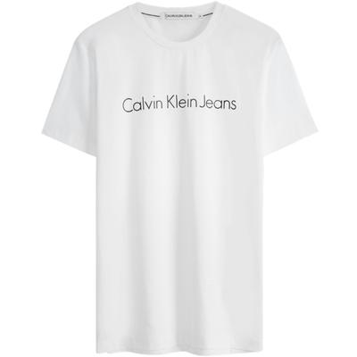 Calvin Klein Футболка унисекс с коротким рукавом и дышащим принтом, белая, J320931YAF