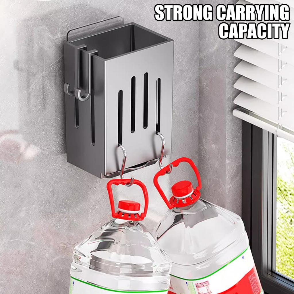 Эффективная настенная стойка для кухонных принадлежностей с держателем для палочек для еды и ящиком для хранения столовых приборов