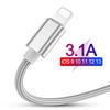 3.1A Fast Charging USB Cable For iPhone XS Max XR X 8 7 6 6S 5 5S iPad Cord Mobile Phone Cable Fast Data Charging Cable