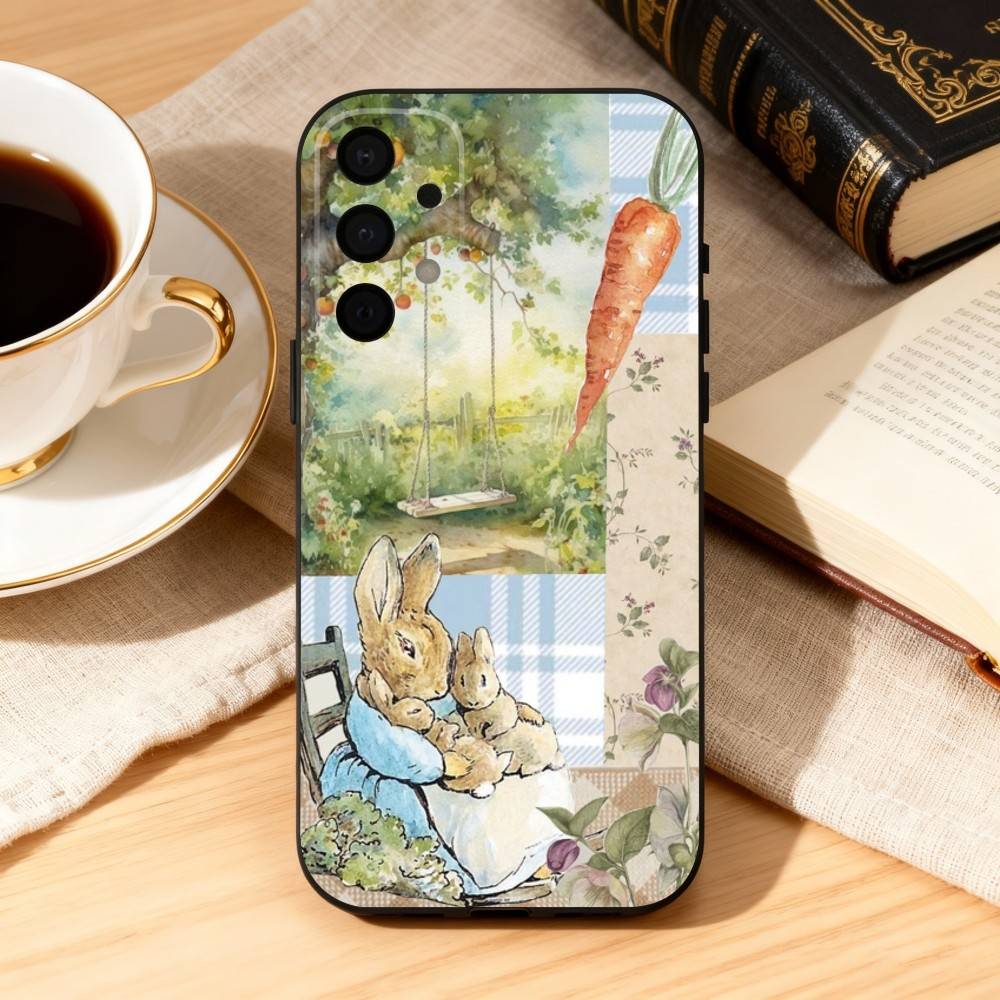 Милый Чехол-Телефон Для Samsung Galaxy A73,A72,A71,A70,A53,A52,A51 С Изображением Кролика Питера, Мягкий Силиконовый Черный Чехол