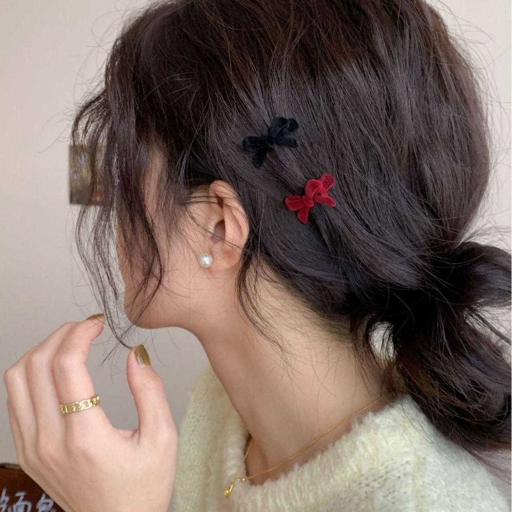 Женский бант Головной убор Бант Заколки для волос Инструменты для укладки волос Мини-заколки Бант Бархатная заколка