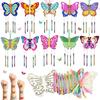 10 Pack Butterfly Wind Chime Kit for Kids Make Your Own Butterfly Wind Chime Wooden Crafts DIY Make a Wind Chime Kit