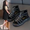 Girls' Sandals Summer Fashion Open-toed Princess Shoes Big Children's Soft-soled Little Girls Baby Roman Shoes