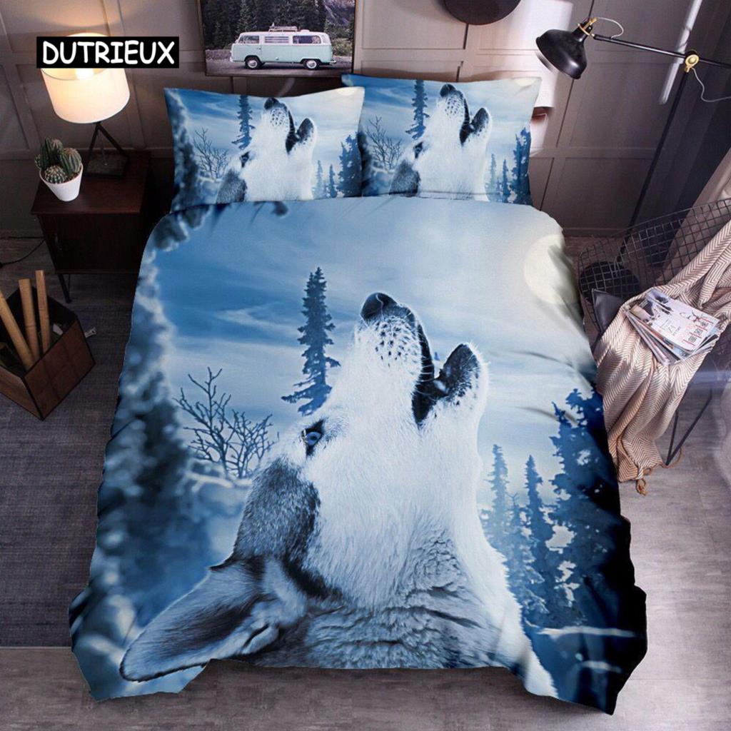 Animal Duvet Cover Collection King Size Indian Wolf Dream Catcher Animal Bedding Collection For Kids Teen Polyester Exotic Bohemia Quilt Cover