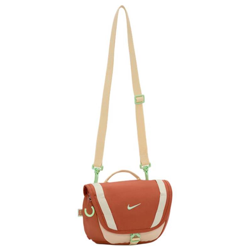Nike Тканевая поясная сумка кроссбоди на одно плечо обычная женская оранжево-зеленая повседневная DJ9681-825
