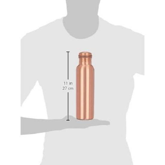 Copper Water Bottle | Pure Copper Water Bottle I Leak Proof & Rust Proof I Copper Bottle for Home, School & Office | Matte Finish | 950 Ml | Set of 2