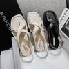 2024 New Women Modern Sandals Summer Fashion Comfortable Leather Casual Flats Shoes Big Size 35-43