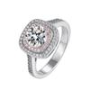 BagueRingen 1 Carat Moissanite Diamond Ring For Engagement Wedding Women's S925 Sterling Silver Jewelry Square Shaped Design Gift