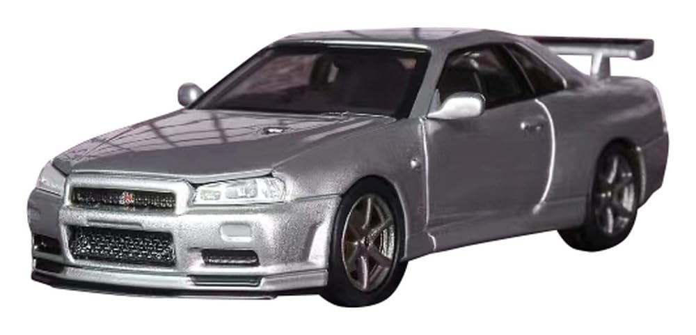 MOTORHELIX Nissan Skyline V Spec II Sparkling Silver Finished Product 1/64 GT-R (R34)
