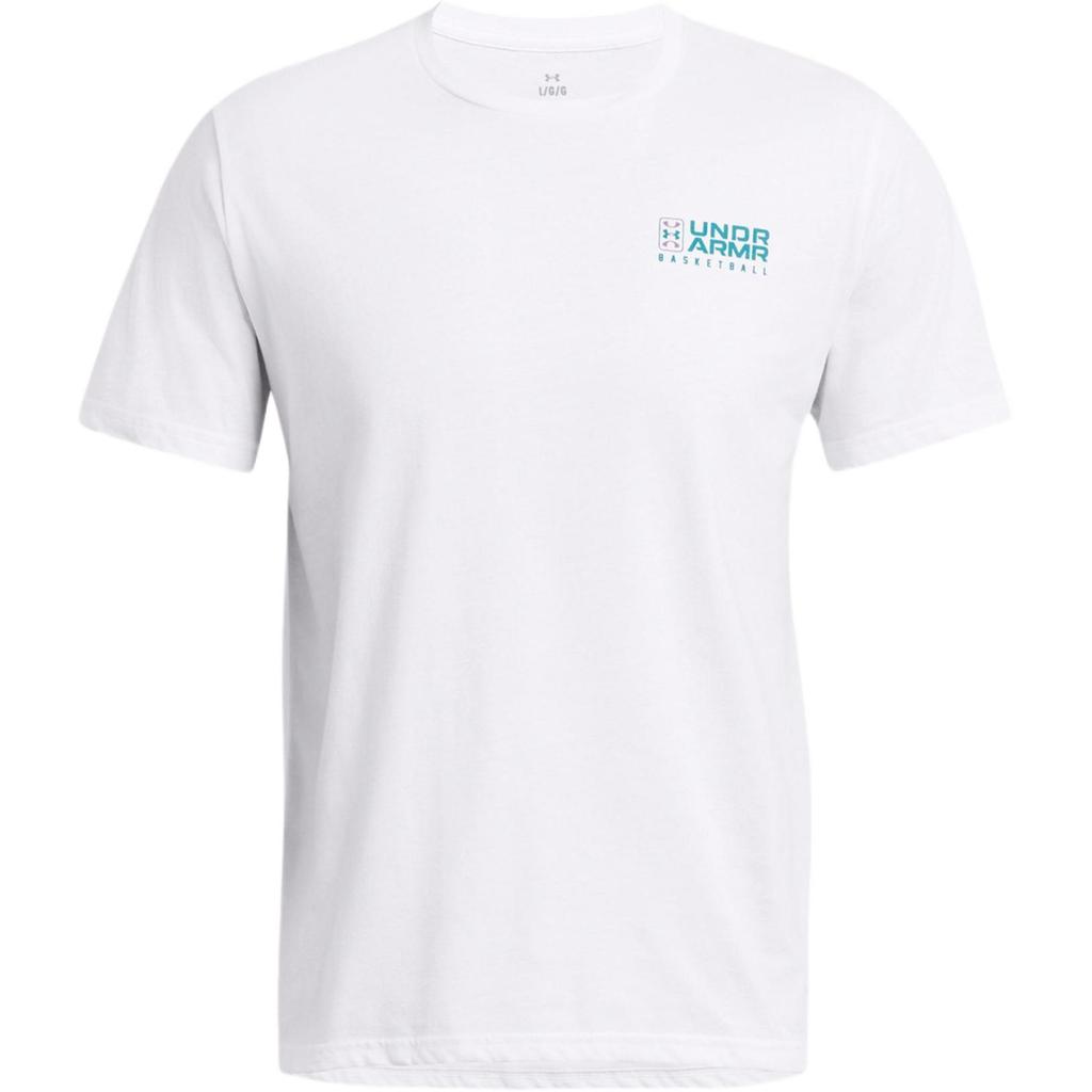 Under Armour Letter Logo Print Quick-Dry Round Neck Short Sleeve T-Shirt Men T-Shirts White 1382850-100