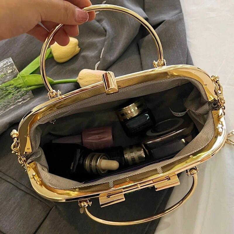 Luxury Designer Women Giltter Handbag Clutch Purse Contrasting Color Sequins Shoulder Bags Banquet Blue Chain Messenger Bags