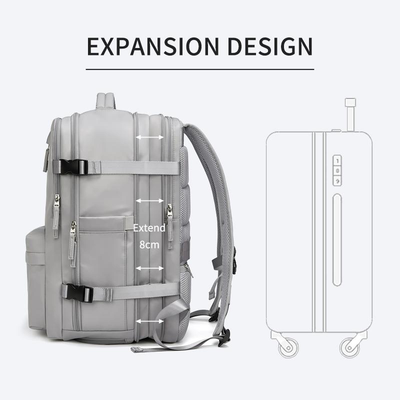Женский дорожный рюкзак, 16-дюймовый расширенный рюкзак для ноутбука с зарядкой через USB, 39 л для девочек, с сумкой для обуви, водонепроницаемый походный рюкзак