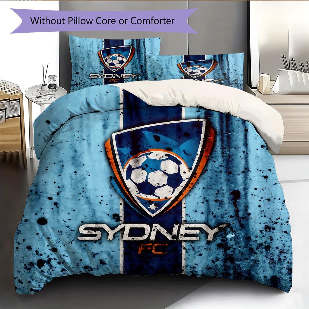 Sydney FC Pattern Bedding Quilt Set Home Decoration Gift (1 * duvet cover + 2 * pillowcase without core).xwn