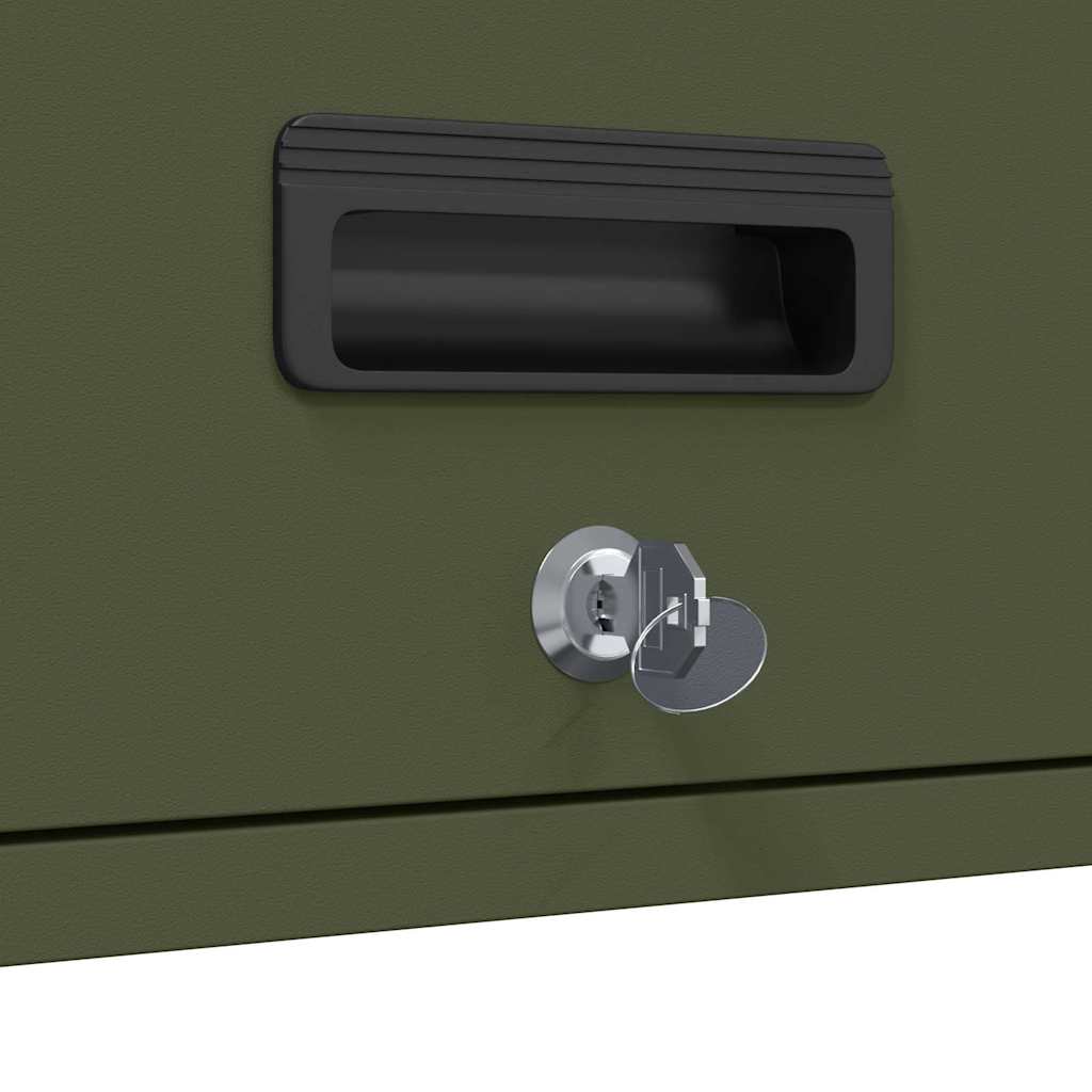 Wall Mounted Garage Cabinet with Gas Spring Door Olive Green