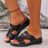 Fashion Female Shoes On Sale Open Toe Women Slippers Summer Rome Metal Decoration Mixed Colors Outdoor Casual Beach Large Size Slippers