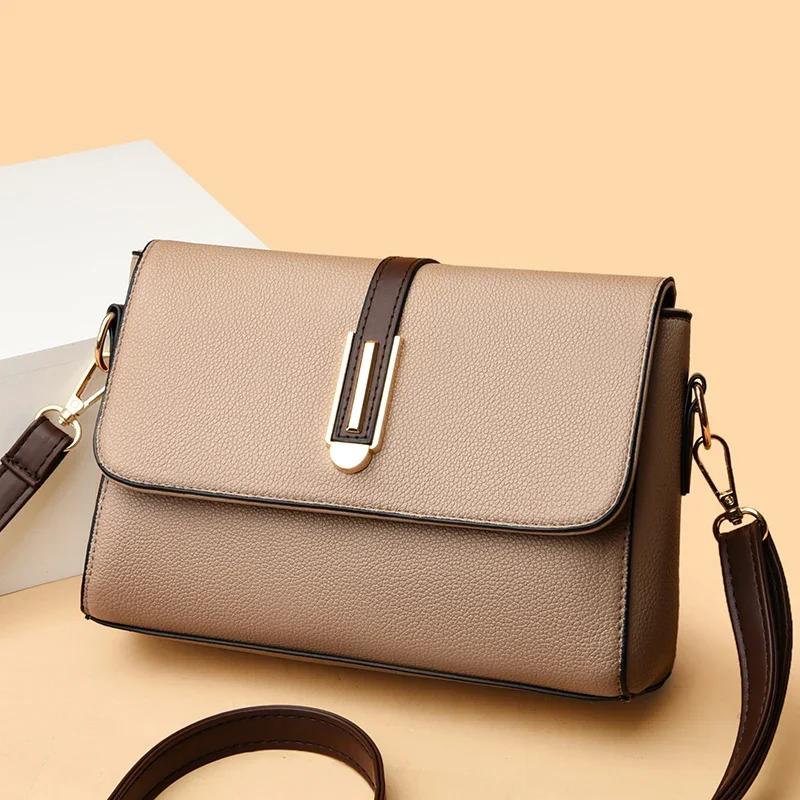 Простая маленькая квадратная универсальная сумка через плечо из искусственной кожи, городская модная повседневная сумка для поездок на работу