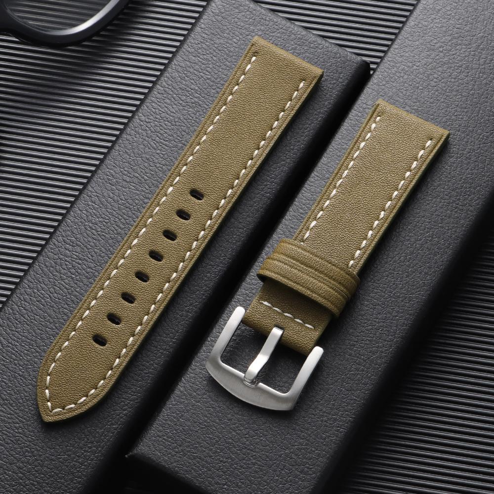 Винтажный Коричневый Ремешок Универсальный Натуральная Кожа 22 мм для Huawei Watch GT5 GT4 GT3 Женский Мужской Бизнес-Ремешок Браслет